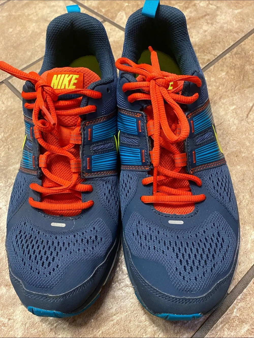 Nike Zoom Men’s Pegasus 29 Trail Shoes - Blue w/ Orange Laces-9